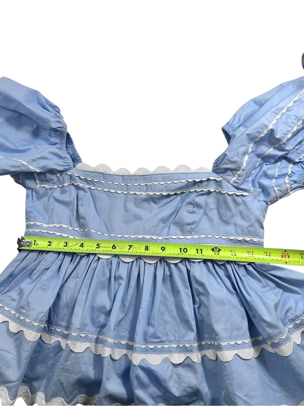 Sofie The Label Dani Contrast Trim Poplin Babydoll Top - Blue - Picture 8 of 12